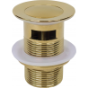Mexen Klick-Klack-Ablaufventil, klein, rund, mit Überlauf, gold - 79925-50