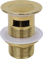 Mexen Klick-Klack-Ablaufventil, klein, rund, mit Überlauf, gold - 79925-50