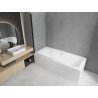 Mexen Cube rechteckige Badewanne 180 x 80 cm mit Verkleidung und 1-flügeliger Duschwand 70 cm, transparent, schwarz