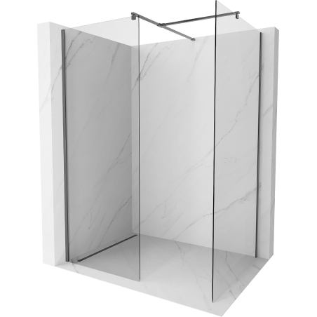 Mexen Kioto Duschwand Walk-in 135 x 100 cm, transparent, Gun Metal - 800-135-202-95-00-100