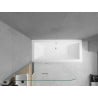 Mexen Cube Rechteckige Badewanne 180 x 80 cm mit Verkleidung und 2-flügeliger Trennwand 80 cm, transparent, chrom