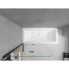 Mexen Cube Rechteckige Badewanne 180 x 80 cm mit Verkleidung und 2-teiliger Trennwand 100 cm, transparent, schwarz