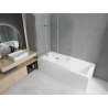 Mexen Cube Rechteckige Wanne 180 x 80 cm mit Verkleidung und 3-flügeliger 120 cm Trennwand, transparent, Chrom