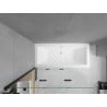 Mexen Cube Rechteckige Badewanne 180 x 80 cm mit Verkleidung und 3-teiligem 120 cm Paravent, transparent, schwarz