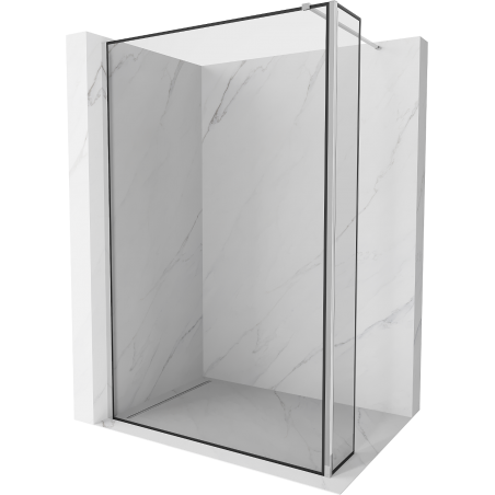 Mexen Kioto Duschwand Walk-in 120 x 30 cm, schwarzer Rahmen, Chrom - 800-120-212-01-70-030