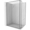 Mexen Kioto Duschwand Walk-in 100 x 40 cm, schwarzer Rahmen, Chrom - 800-100-212-01-70-040