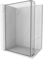 Mexen Kioto Duschwand Walk-in 100 x 40 cm, schwarzer Rahmen, Chrom - 800-100-212-01-70-040