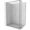 Mexen Kioto Duschwand Walk-in 130 x 40 cm, schwarzer Rahmen, Chrom - 800-130-212-01-70-040