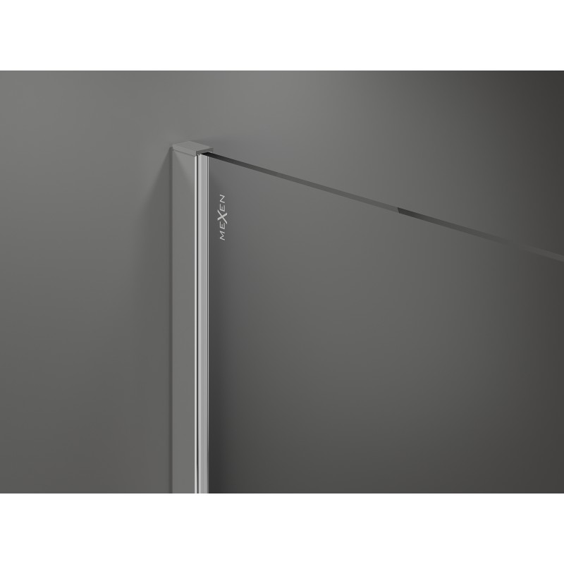 Mexen Kioto Duschwand Walk-in 150 x 40 cm, schwarzer Rahmen, Chrom - 800-150-212-01-70-040