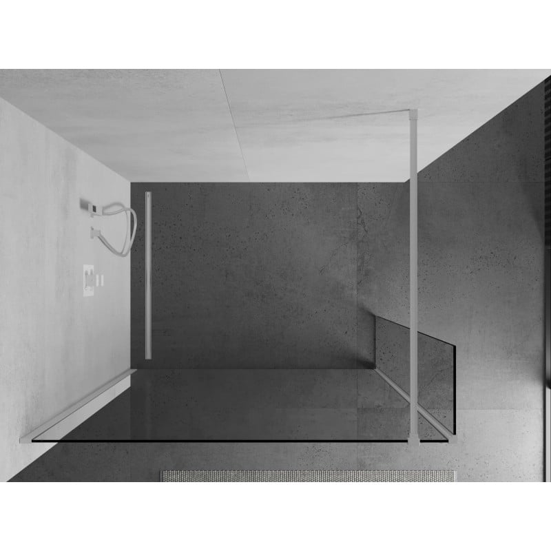 Mexen Kioto Duschwand Walk-in 90 x 30 cm, transparent, weiß - 800-090-212-20-00-030