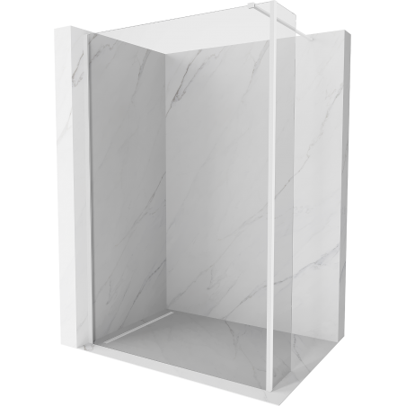 Mexen Kioto Duschwand Walk-in 120 x 30 cm, transparent, weiß - 800-120-212-20-00-030