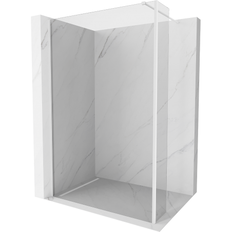 Mexen Kioto Walk-in Duschwand 135 x 30 cm, transparent, weiß - 800-135-212-20-00-030