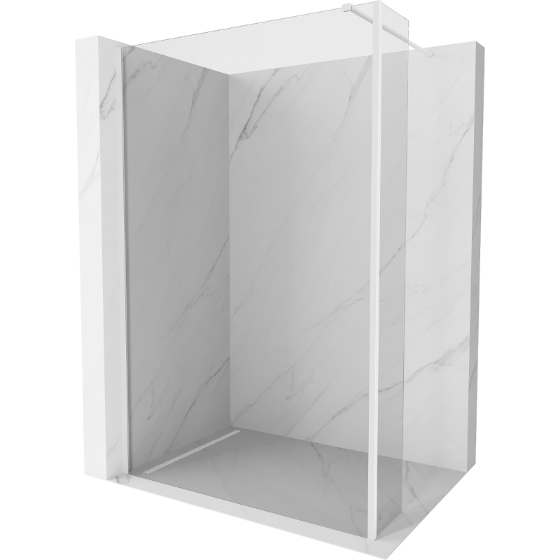 Mexen Kioto Duschwand Walk-in 145 x 30 cm, transparent, weiß - 800-145-212-20-00-030