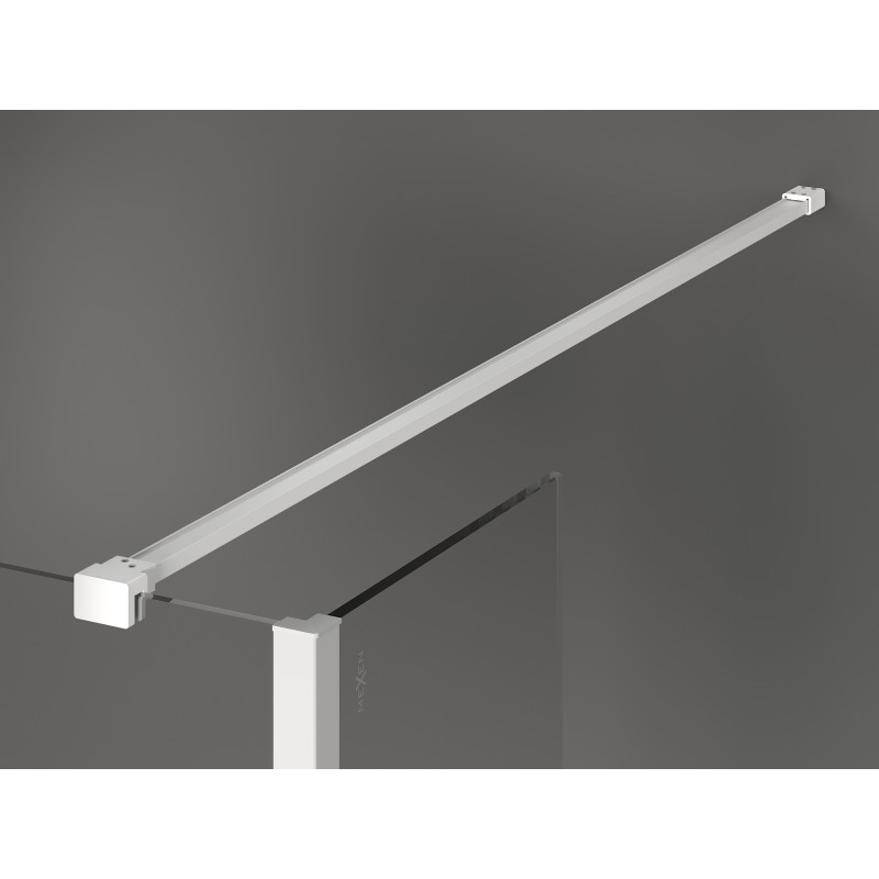 Mexen Kioto Duschwand Walk-in 160 x 30 cm, schwarzer Rahmen, weiß - 800-160-212-20-70-030