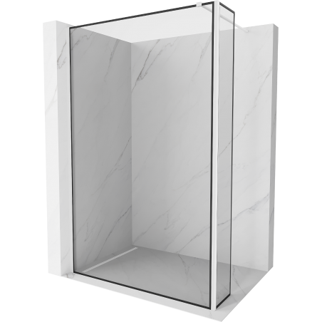 Mexen Kioto Duschwand Walk-in 90 x 40 cm, schwarzer Rahmen, weiß - 800-090-212-20-70-040