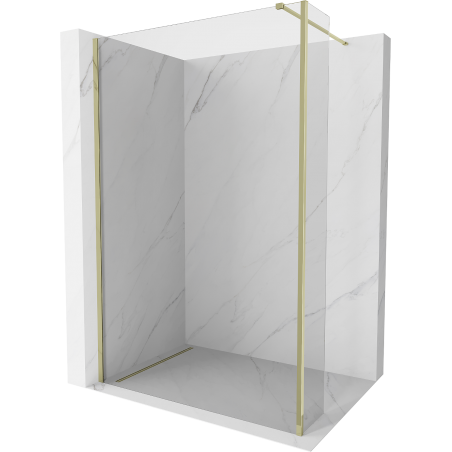 Mexen Kioto Duschwand Walk-in 100 x 30 cm, transparent, gold - 800-100-212-50-00-030