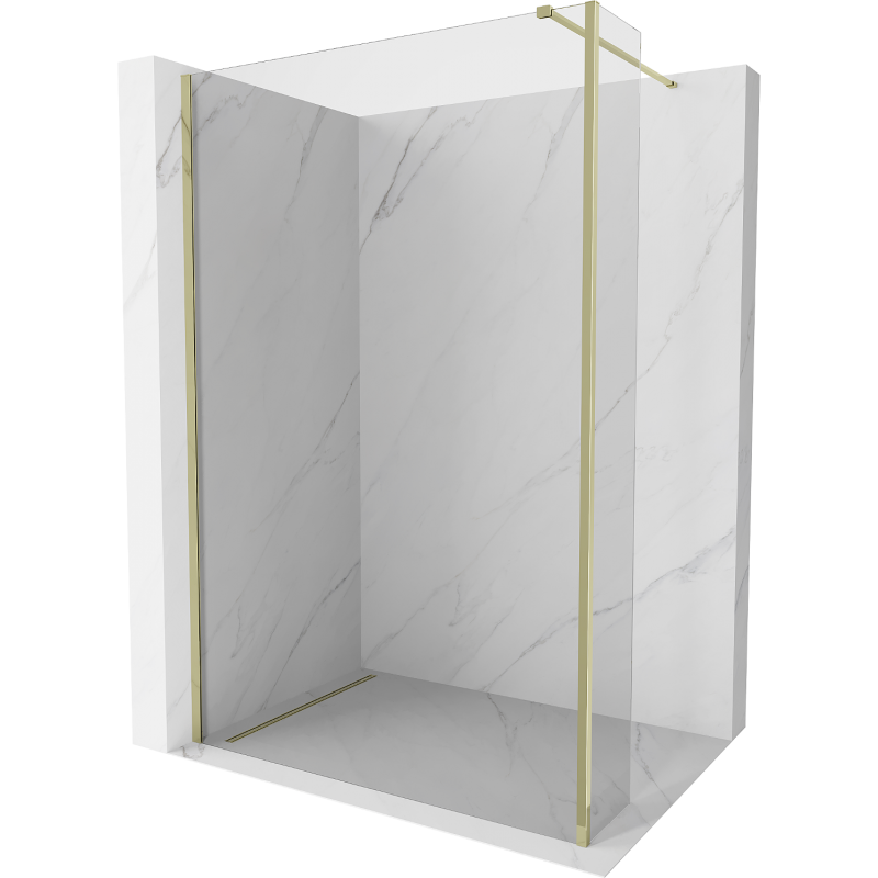 Mexen Kioto Walk-in Duschwand 115 x 30 cm, transparent, gold - 800-115-212-50-00-030