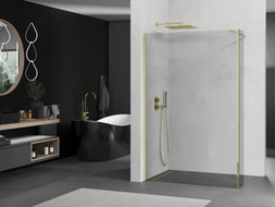 Mexen Kioto Duschwand Walk-in 155 x 30 cm, transparent, gold - 800-155-212-50-00-030