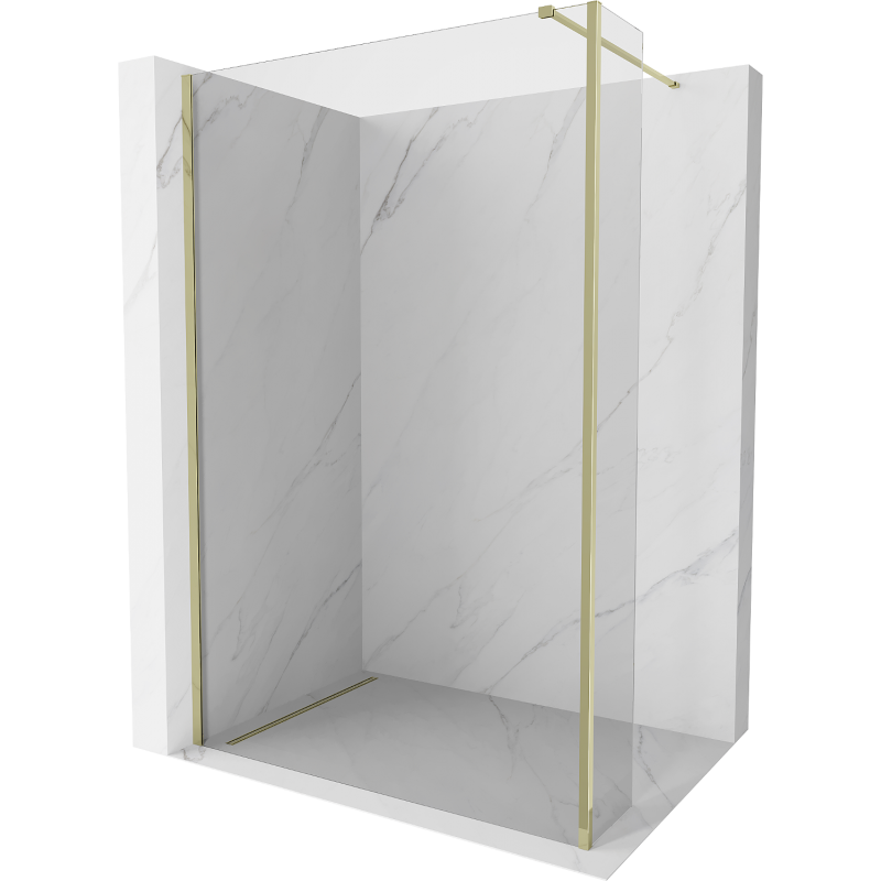 Mexen Kioto Duschwand Walk-in 100 x 40 cm, transparent, gold - 800-100-212-50-00-040