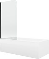 Mexen Cubik rechteckige Badewanne 150 x 70 cm mit Verkleidung und 1-flügeliger Faltwand 70 cm, transparent, schwarz - 550315070?