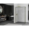 Mexen Kioto Duschwand Walk-in 100 x 30 cm, schwarzer Rahmen, gold - 800-100-212-50-70-030
