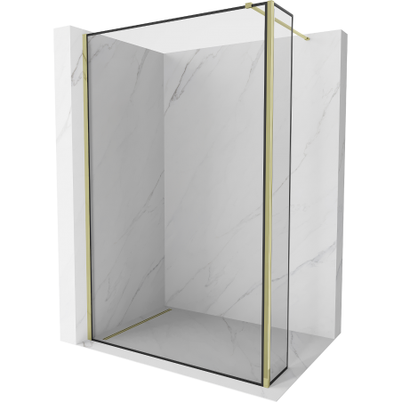 Mexen Kioto Duschwand Walk-in 110 x 30 cm, schwarzer Rahmen, gold - 800-110-212-50-70-030