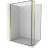 Mexen Kioto Duschwand Walk-in 130 x 30 cm, schwarzer Rahmen, Gold - 800-130-212-50-70-030