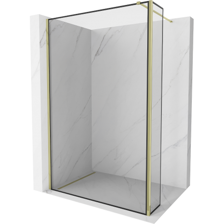 Mexen Kioto Duschwand Walk-in 160 x 40 cm, schwarzer Rahmen, Gold - 800-160-212-50-70-040