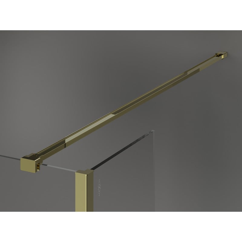Mexen Kioto Duschwand Walk-in 100 x 40 cm, schwarzer Rahmen, gold - 800-100-212-50-70-040