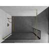 Mexen Kioto Duschwand Walk-in 140 x 40 cm, schwarzer Rahmen, gold - 800-140-212-50-70-040