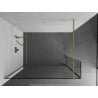 Mexen Kioto Duschwand Walk-in 130 x 30 cm, transparent, gebürstet Gold - 800-130-212-55-00-030