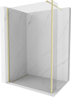 Mexen Kioto Duschwand Walk-in 100 x 40 cm, transparent, gold gebürstet - 800-100-212-55-00-040