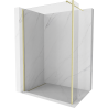 Mexen Kioto Duschwand Walk-in 150 x 40 cm, transparent, gebürstet gold - 800-150-212-55-00-040