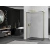 Mexen Kioto Duschwand Walk-in 130 x 30 cm, schwarzer Rahmen, gebürstetes Gold - 800-130-212-55-70-030