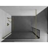 Mexen Kioto Duschwand Walk-in 110 x 30 cm, schwarzer Rahmen, gebürstetes Gold - 800-110-212-55-70-030