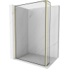 Mexen Kioto Duschwand Walk-in 120 x 40 cm, schwarzer Rahmen, gold gebürstet - 800-120-212-55-70-040
