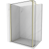 Mexen Kioto Duschwand Walk-in 150 x 40 cm, schwarzer Rahmen, gebürstetes Gold - 800-150-212-55-70-040