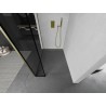 Mexen Kioto Duschwand Walk-in 150 x 40 cm, schwarzer Rahmen, gebürstetes Gold - 800-150-212-55-70-040