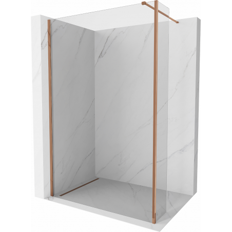 Mexen Kioto Duschwand Walk-in 100 x 30 cm, transparent, Roségold - 800-100-212-60-00-030