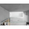 Mexen Cubik Rechteckige Badewanne 150 x 70 cm mit Verkleidung und 3-flügeligem Paravent 120 cm, transparent, chrom