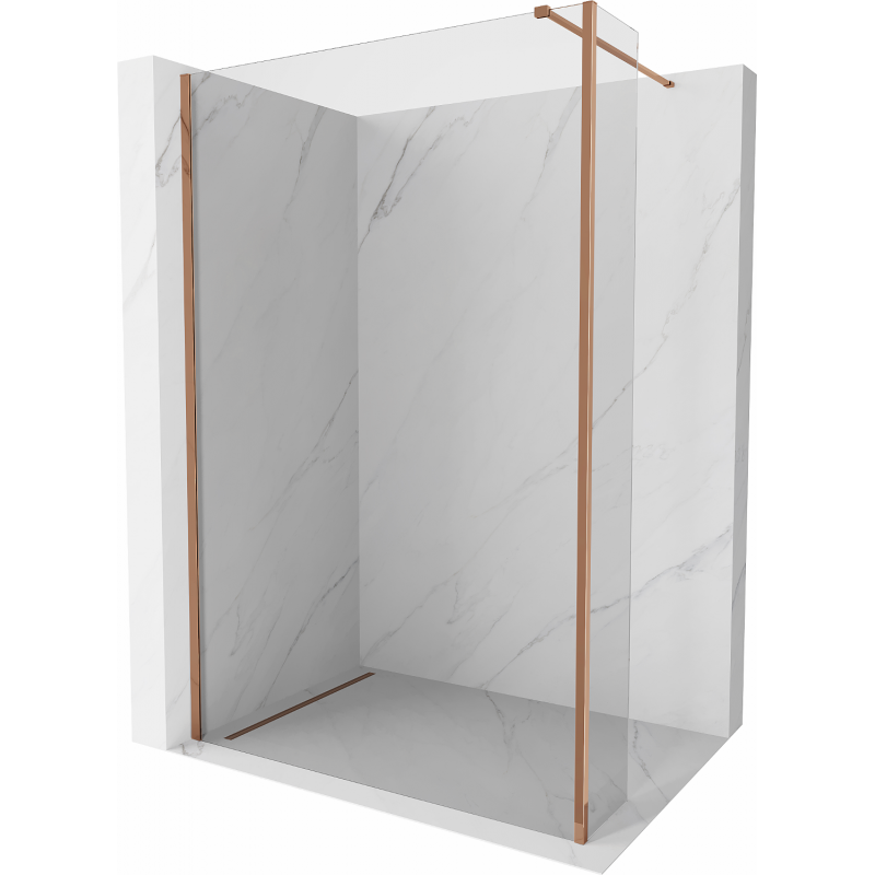 Mexen Kioto Duschwand Walk-in 180 x 30 cm, transparent, Roségold - 800-180-212-60-00-030
