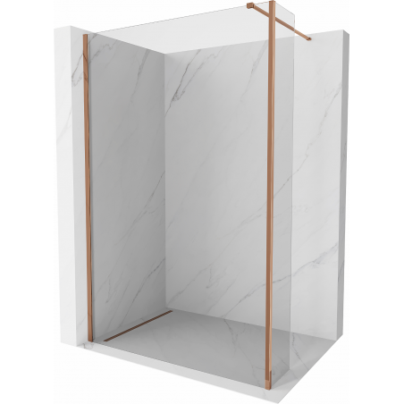 Mexen Kioto Duschwand Walk-in 140 x 40 cm, transparent, Roségold - 800-140-212-60-00-040