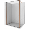Mexen Kioto Duschwand Walk-in 150 x 30 cm, schwarzer Rahmen, Roségold - 800-150-212-60-70-030