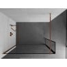 Mexen Kioto Duschwand Walk-in 100 x 30 cm, schwarzer Rahmen, Roségold - 800-100-212-60-70-030