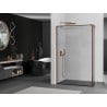 Mexen Kioto Duschwand Walk-in 90 x 40 cm, schwarzer Rahmen, Roségold - 800-090-212-60-70-040