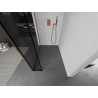 Mexen Kioto Duschwand Walk-in 130 x 40 cm, schwarzer Rahmen, Roségold - 800-130-212-60-70-040