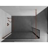 Mexen Kioto Duschwand Walk-in 120 x 40 cm, schwarzer Rahmen, Roségold - 800-120-212-60-70-040