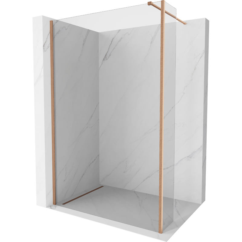 Mexen Kioto Duschwand Walk-in 100 x 30 cm, transparent, gebürstetes Messing - 800-100-212-65-00-030