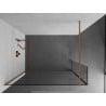 Mexen Kioto Duschwand Walk-in 125 x 30 cm, transparent, gebürstetes Kupfer - 800-125-212-65-00-030