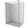 Mexen Kioto Duschwand Walk-in 100 x 40 cm, transparent, gebürstetes Kupfer - 800-100-212-65-00-040